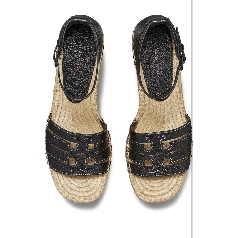 Tory Burch Women's 80 Mm INES Cage Wedge Espadrille Platform NIB